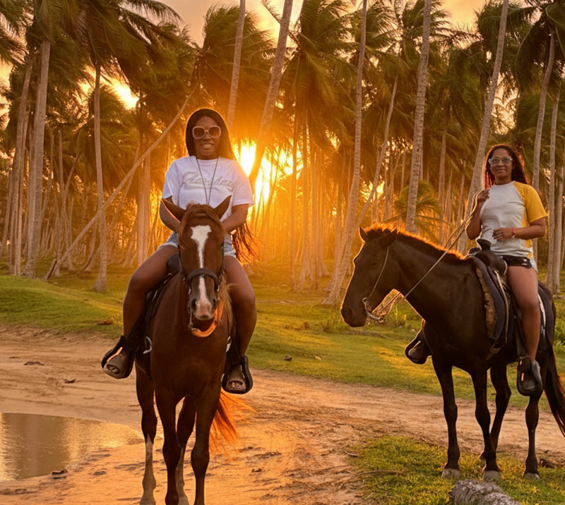 Horseback riding on the beach in Punta Cana - Scenic coastal tour - Taxi Boat Punta Cana