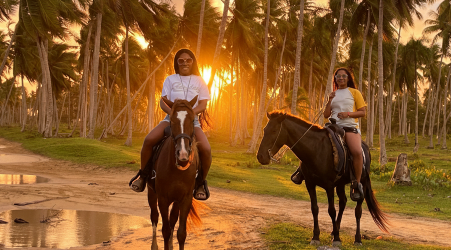 Horseback riding on the beach in Punta Cana - Scenic coastal tour - Taxi Boat Punta Cana